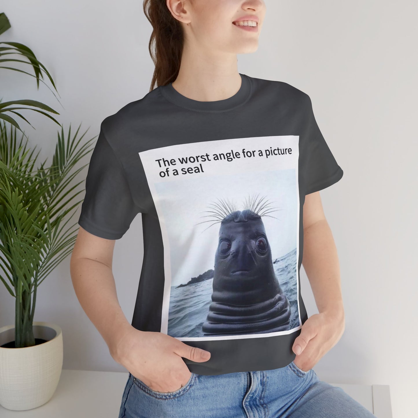 Funny Seal Photo Unisex Tee - "The Worst Angle for a Picture of a Seal"