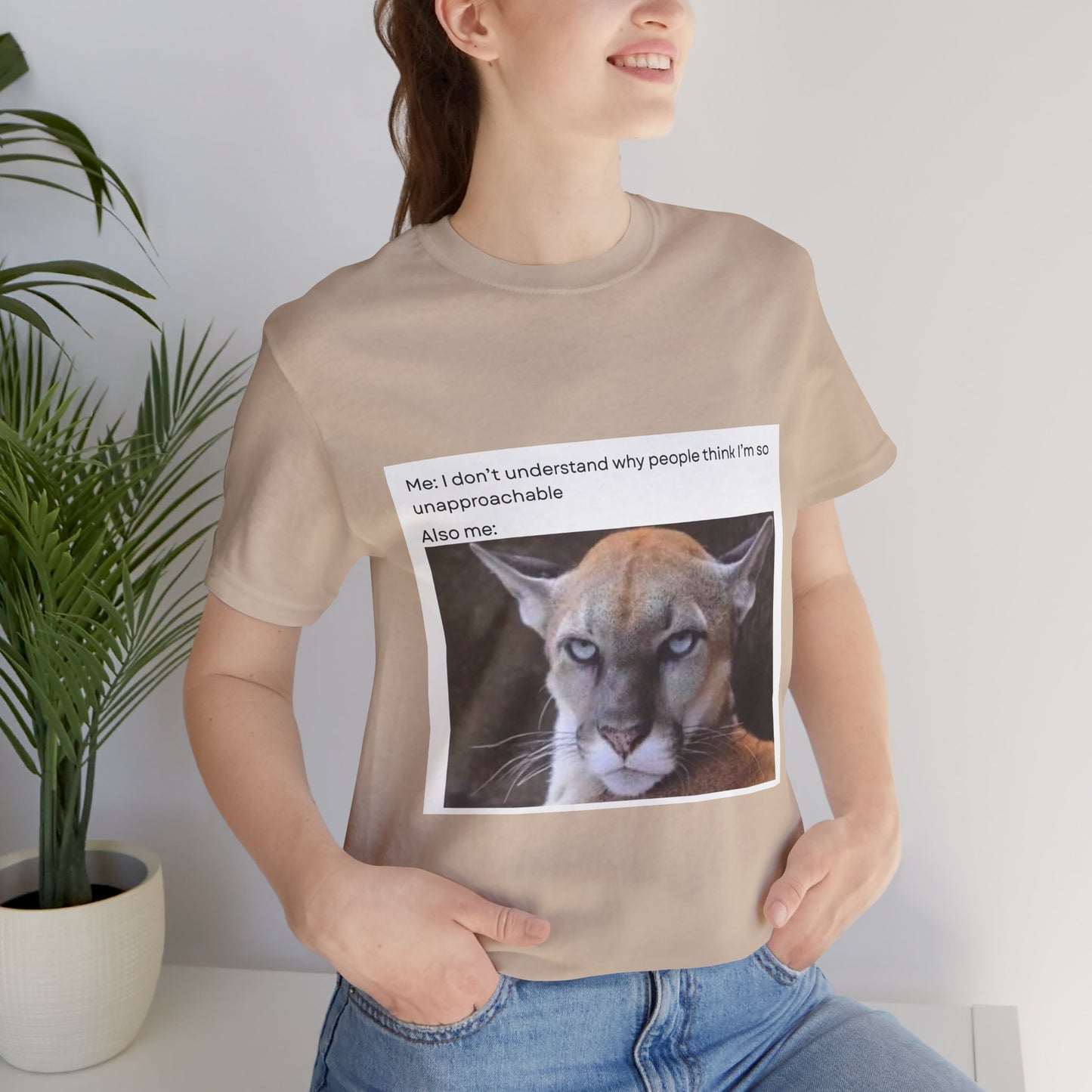 Funny Meme Cat Tee - 'Unapproachable'