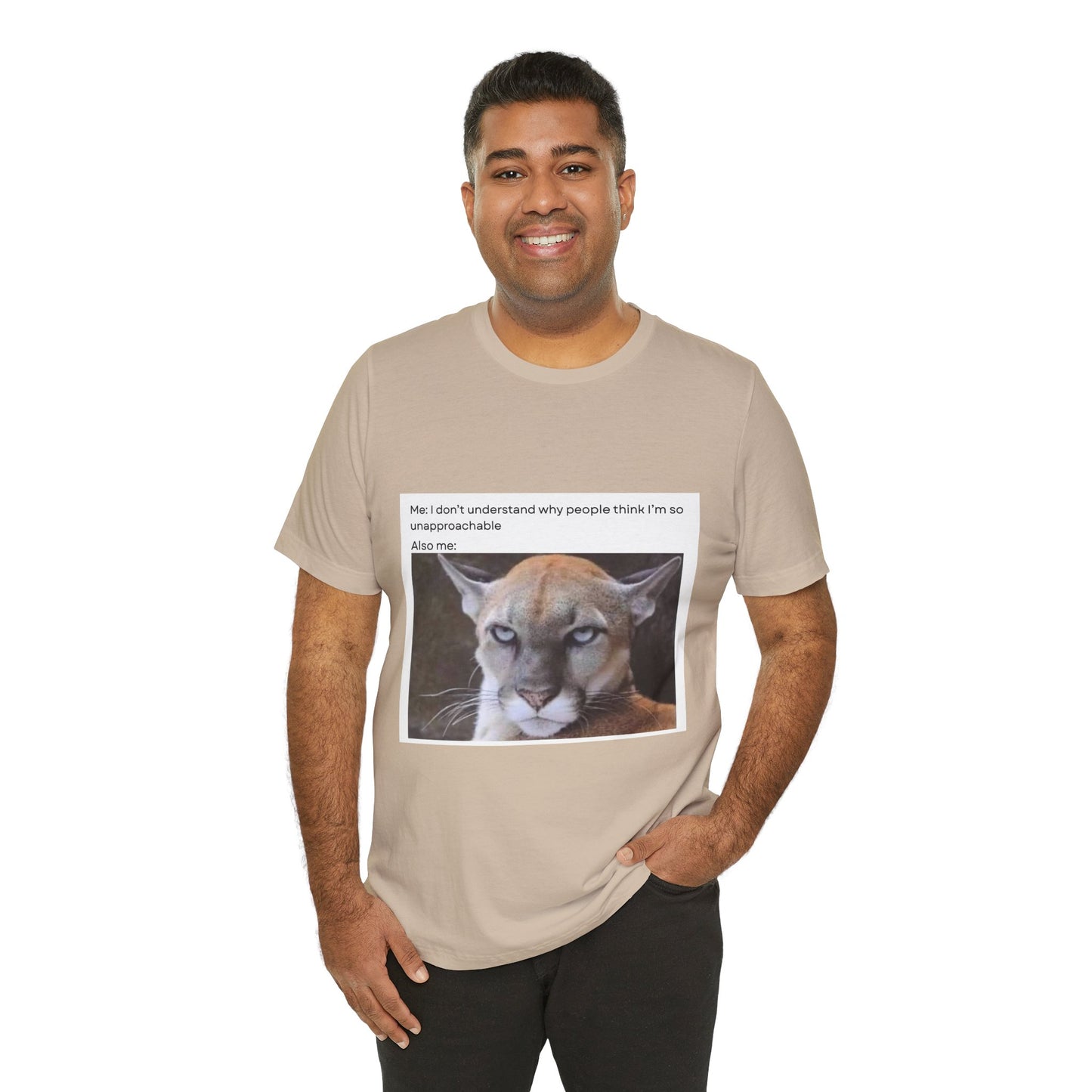 Funny Meme Cat Tee - 'Unapproachable'