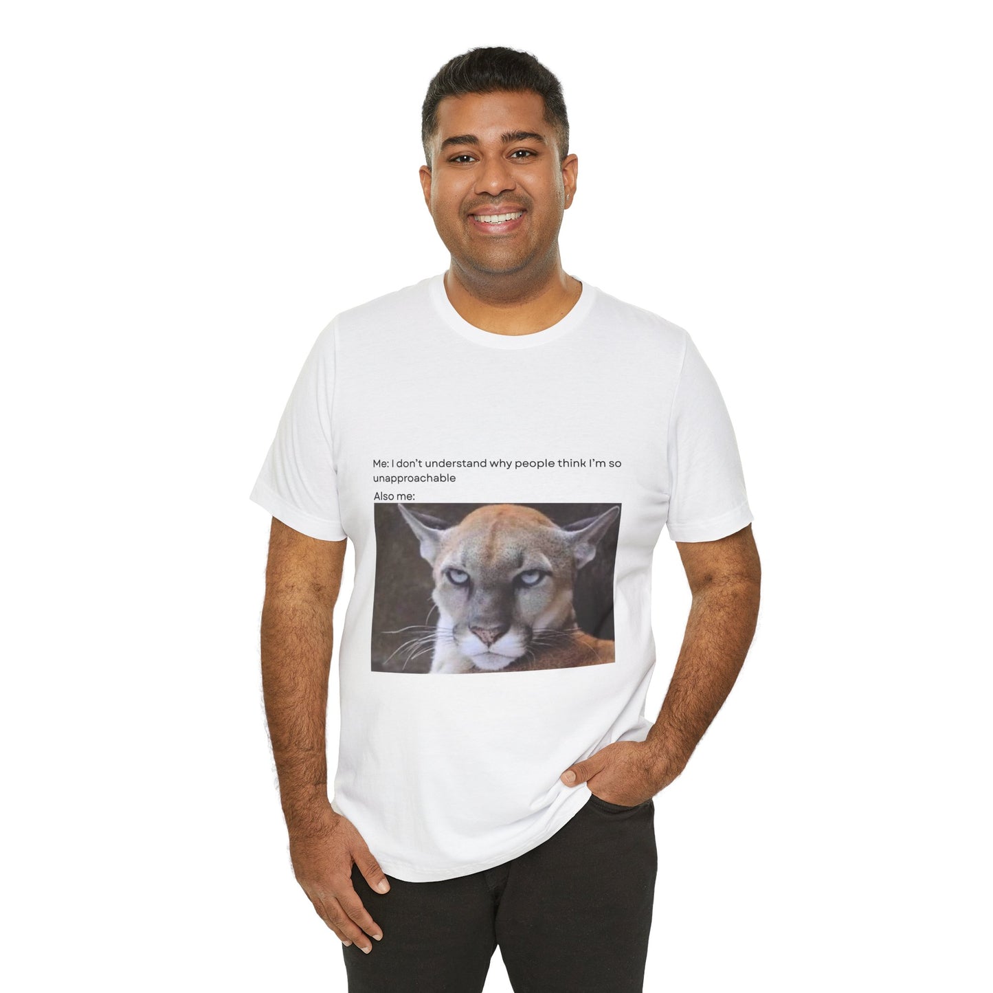 Funny Meme Cat Tee - 'Unapproachable'