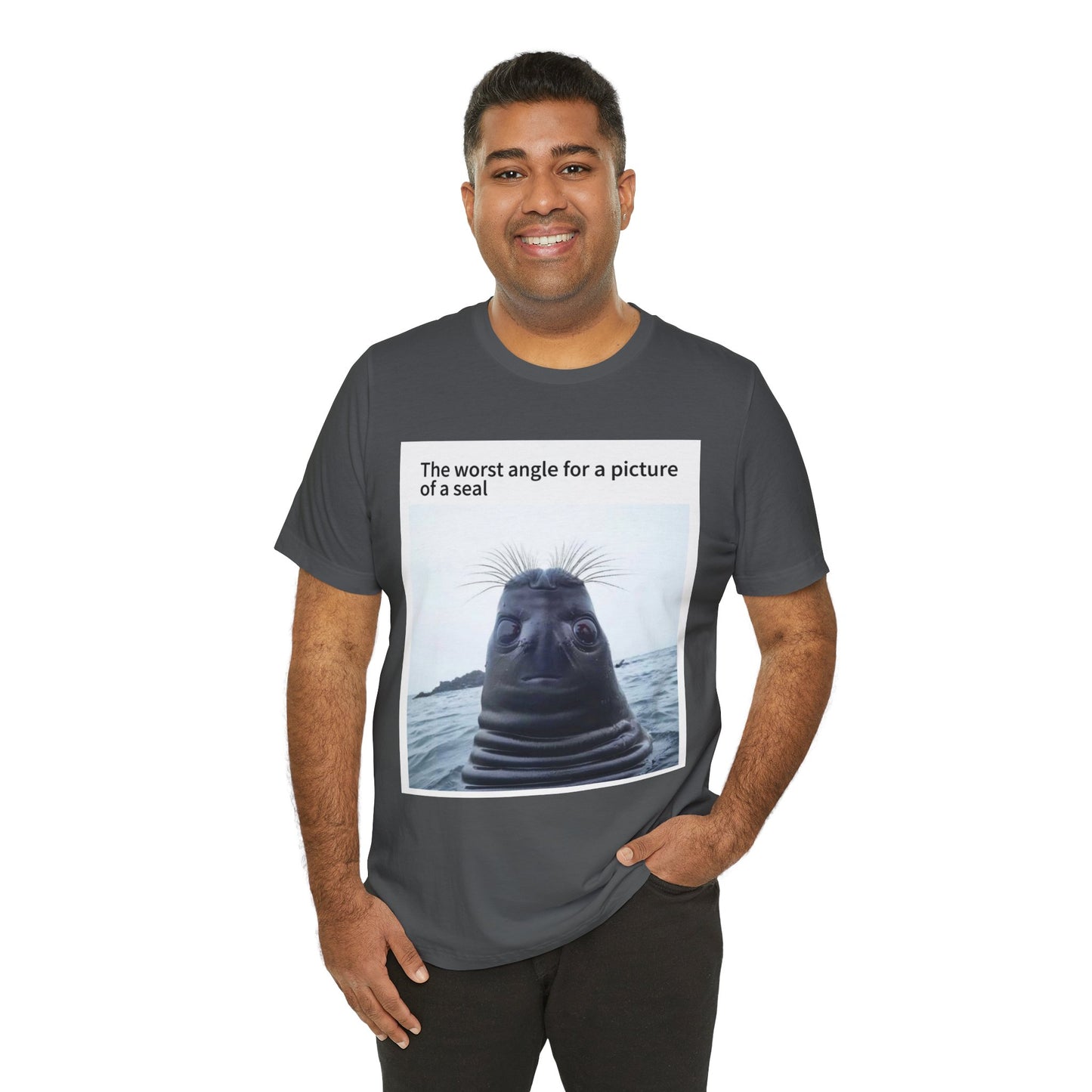 Funny Seal Photo Unisex Tee - "The Worst Angle for a Picture of a Seal"