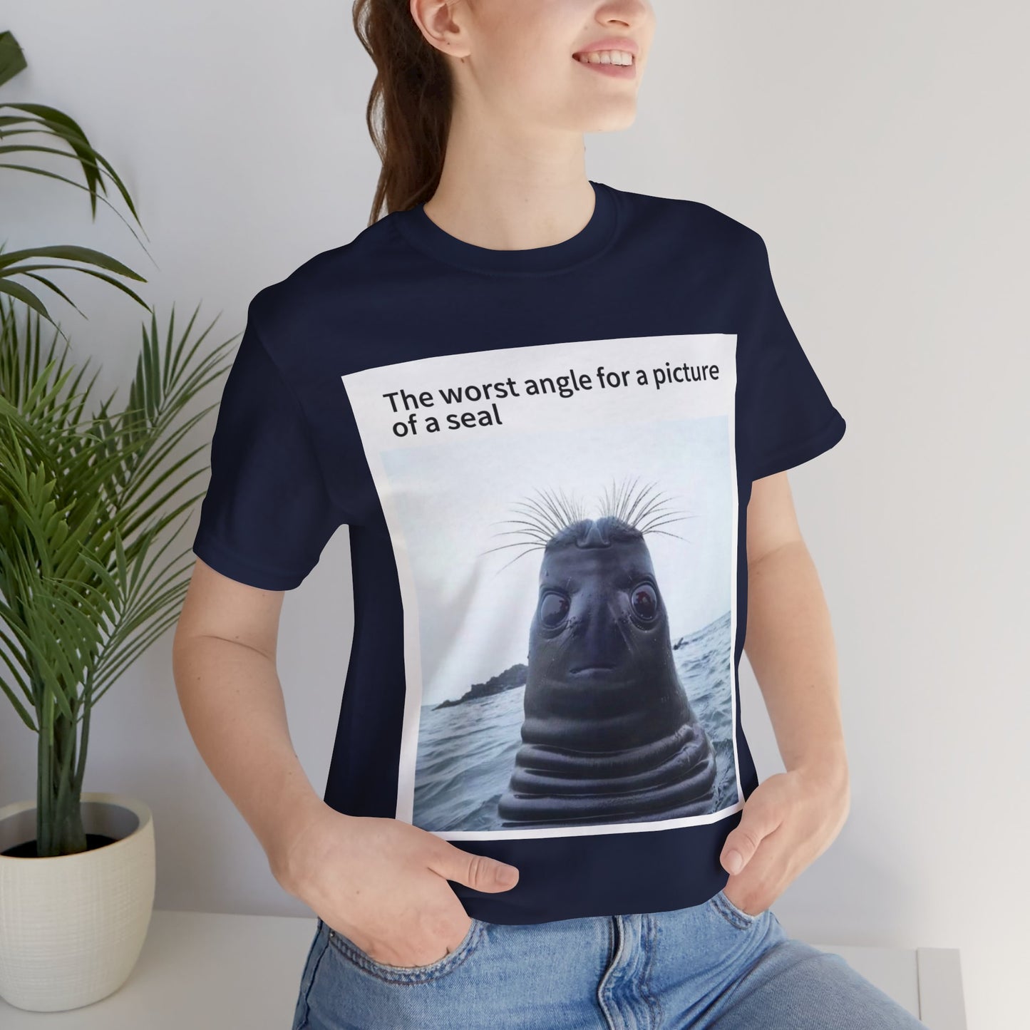 Funny Seal Photo Unisex Tee - "The Worst Angle for a Picture of a Seal"