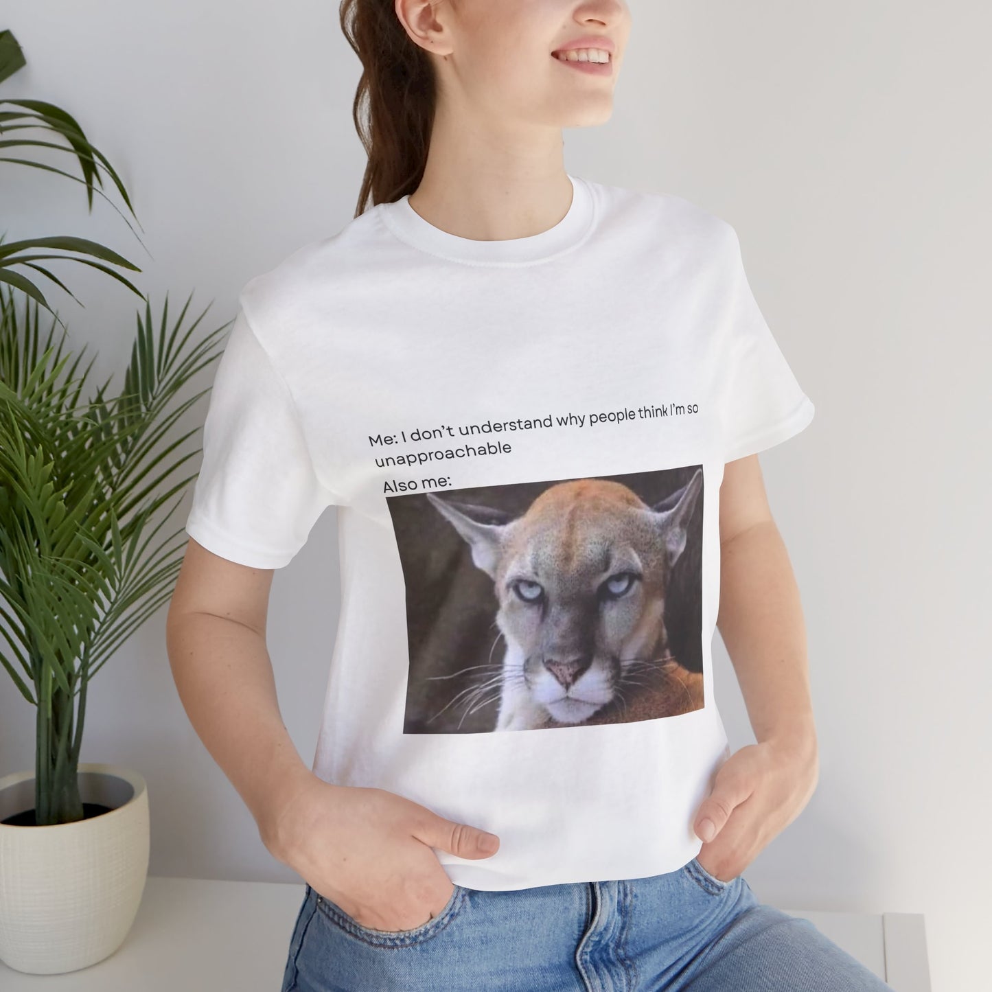 Funny Meme Cat Tee - 'Unapproachable'