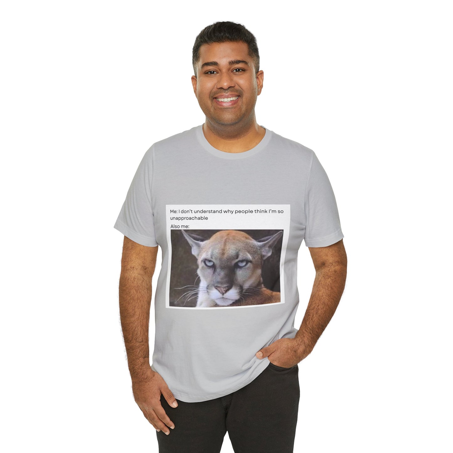 Funny Meme Cat Tee - 'Unapproachable'