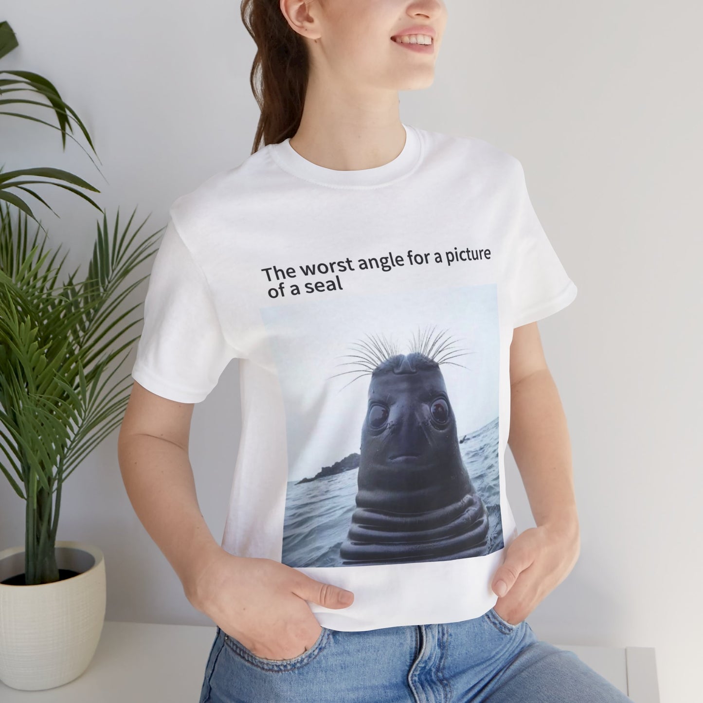 Funny Seal Photo Unisex Tee - "The Worst Angle for a Picture of a Seal"