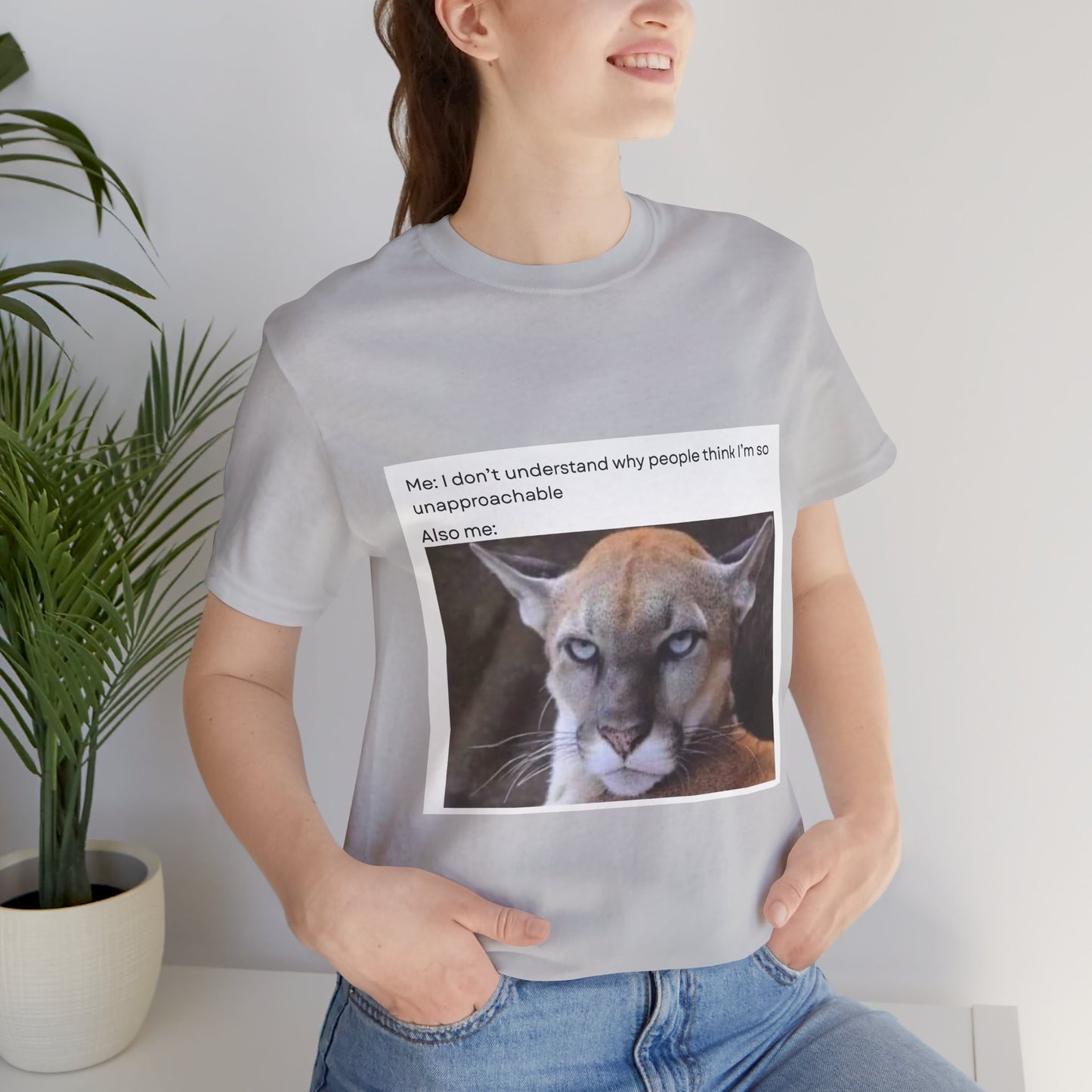 Funny Meme Cat Tee - 'Unapproachable'