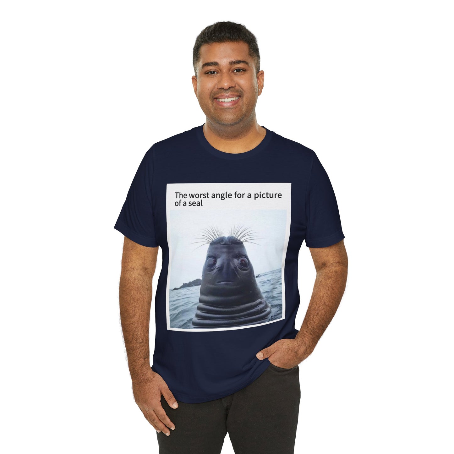 Funny Seal Photo Unisex Tee - "The Worst Angle for a Picture of a Seal"