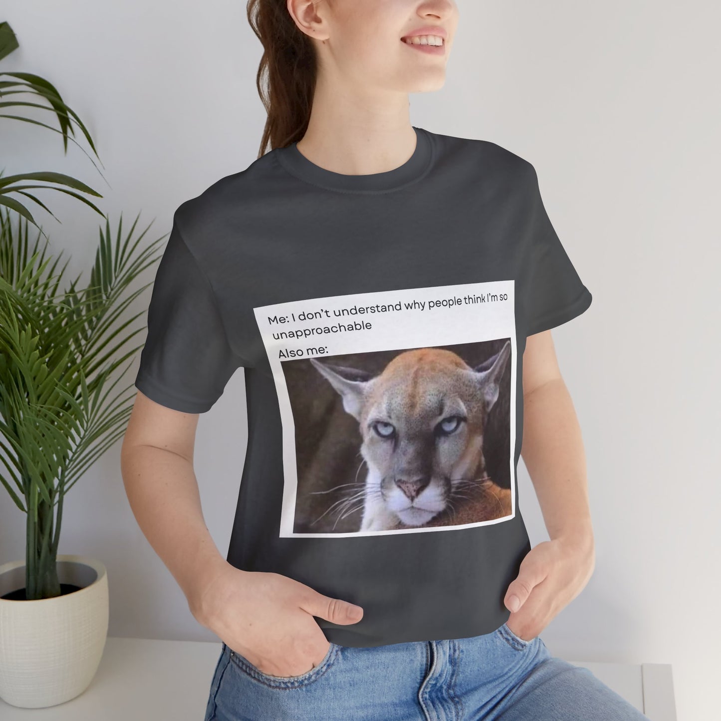 Funny Meme Cat Tee - 'Unapproachable'