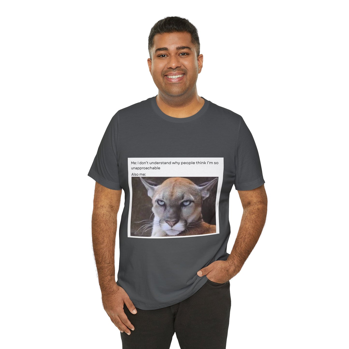 Funny Meme Cat Tee - 'Unapproachable'